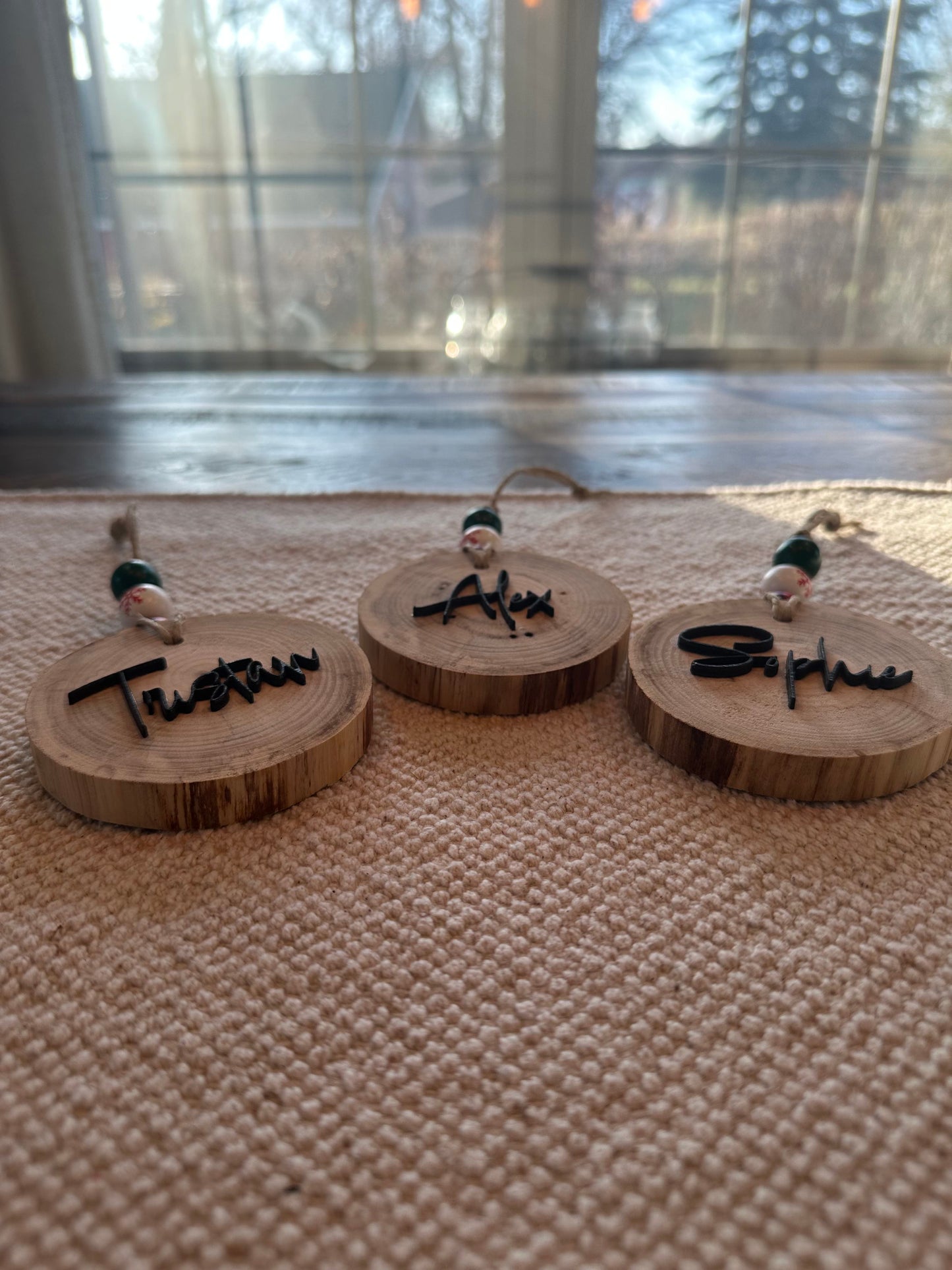 Wood Slice Ornament or Stocking Tag - Personalization Available