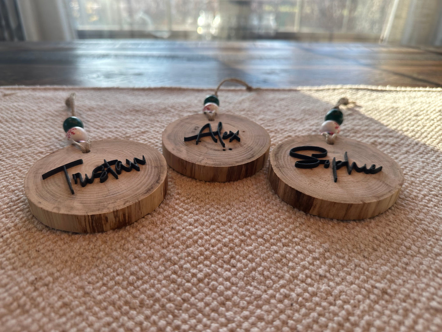 Wood Slice Ornament or Stocking Tag - Personalization Available